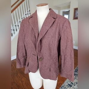 Apostrophe One Button Brown Jacket Size 12